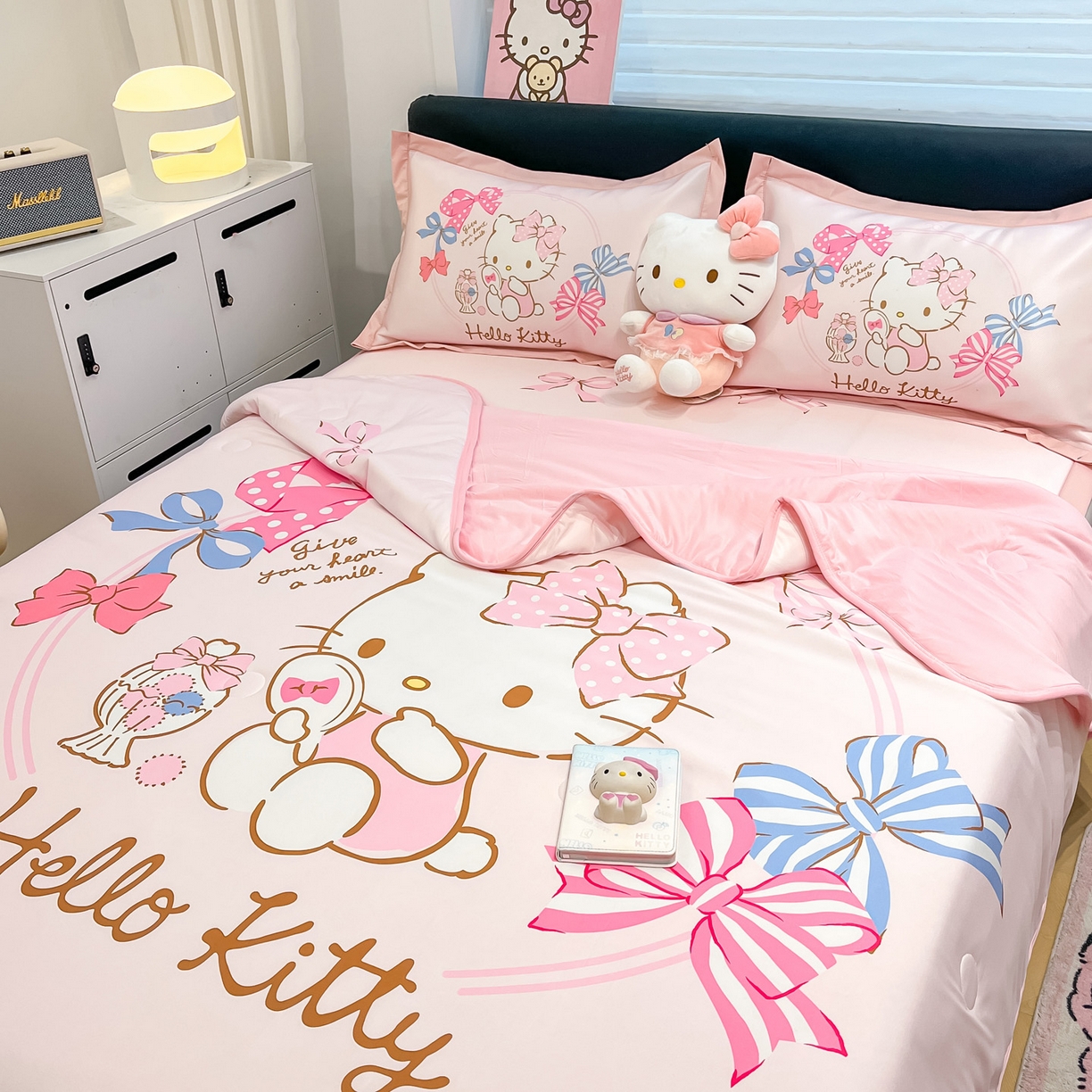 91家纺网 家纺一手货源 找家纺 暮思家居 2026新款正版授权A类大版数码印花三丽鸥可组合仿锦氨夏被夏凉被空调被 美美KT