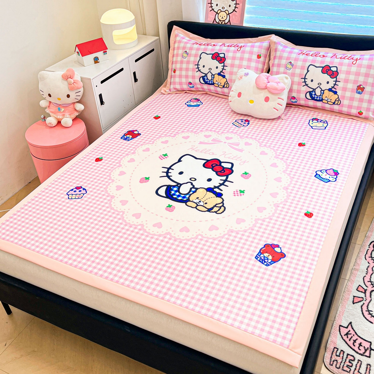 91家纺网 家纺一手货源 找家纺 暮思家居 2026新款正版授权A类大版数码印花三丽鸥可组合仿锦氨夏被夏凉被空调被 奶油KT