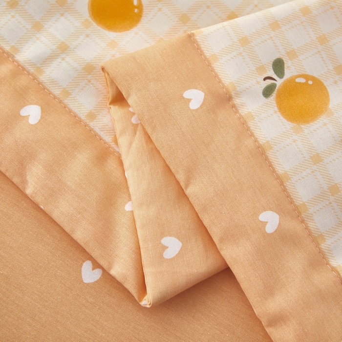 91家纺网 家纺一手货源 找家纺 黛妮雅 2026新款全棉夏被四件套单件夏被单双人空调被学生夏凉被 橘子格