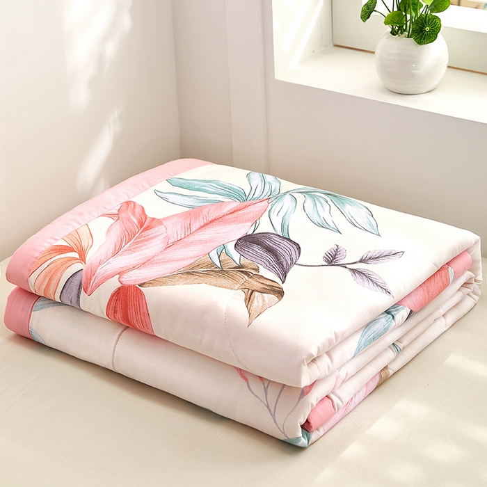 91家纺网 家纺一手货源 找家纺 黛妮雅 2026新款全棉夏被四件套单件夏被单双人空调被学生夏凉被 红颜