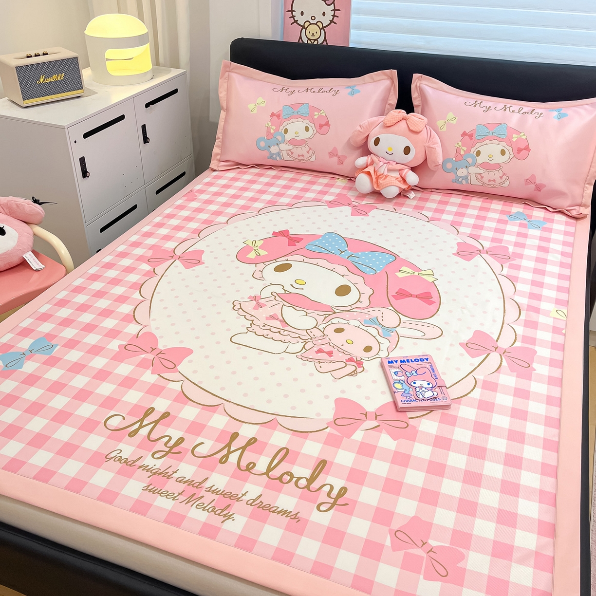 91家纺网 家纺一手货源 找家纺 暮思家居 2026新款正版授权A类大版数码印花三丽鸥可组合仿锦氨夏被夏凉被空调被 相框美乐蒂