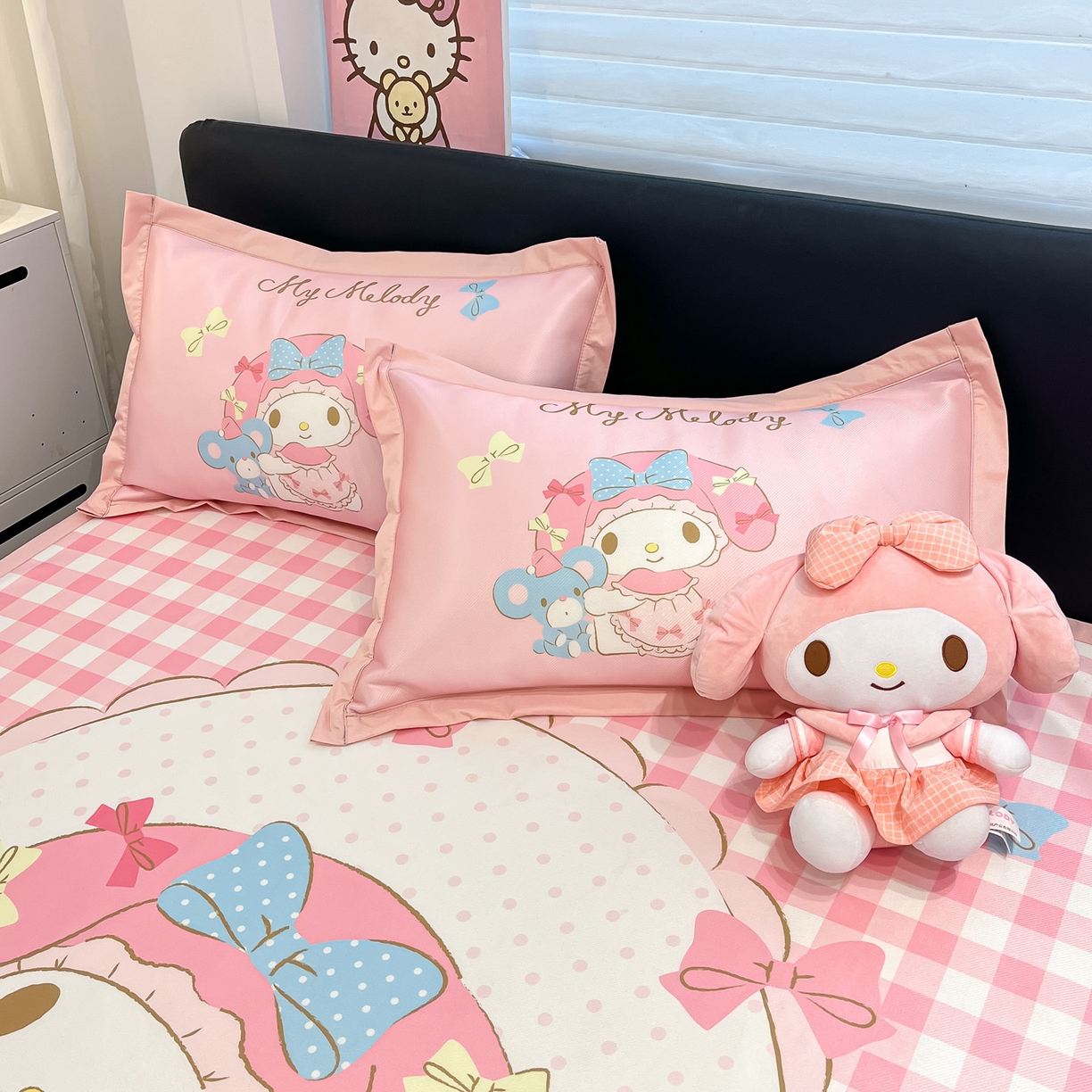 91家纺网 家纺一手货源 找家纺 暮思家居 2026新款正版授权A类大版数码印花三丽鸥可组合仿锦氨夏被夏凉被空调被 相框美乐蒂