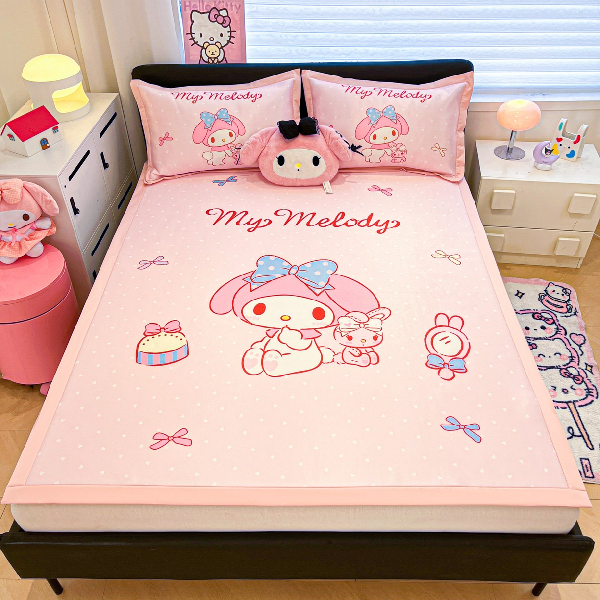 91家纺网 家纺一手货源 找家纺 暮思家居 2026新款正版授权A类大版数码印花三丽鸥可组合仿锦氨夏被夏凉被空调被 小兔美乐蒂