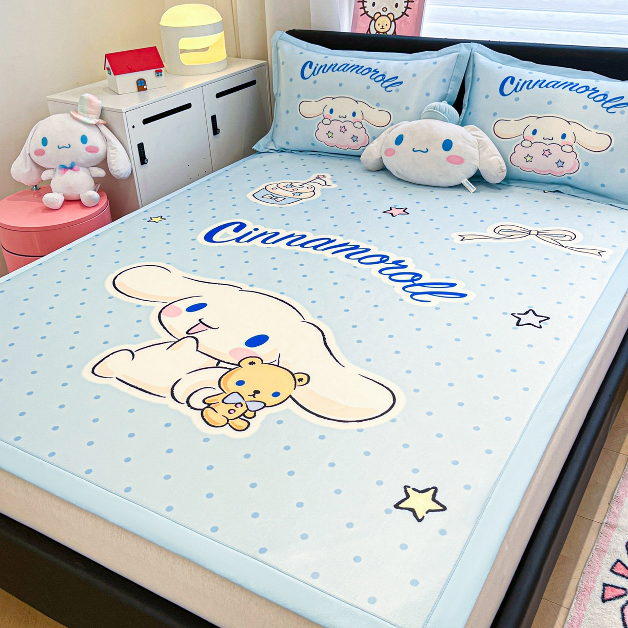 91家纺网 家纺一手货源 找家纺 暮思家居 2026新款正版授权A类大版数码印花三丽鸥可组合仿锦氨夏被夏凉被空调被 小熊玉桂狗