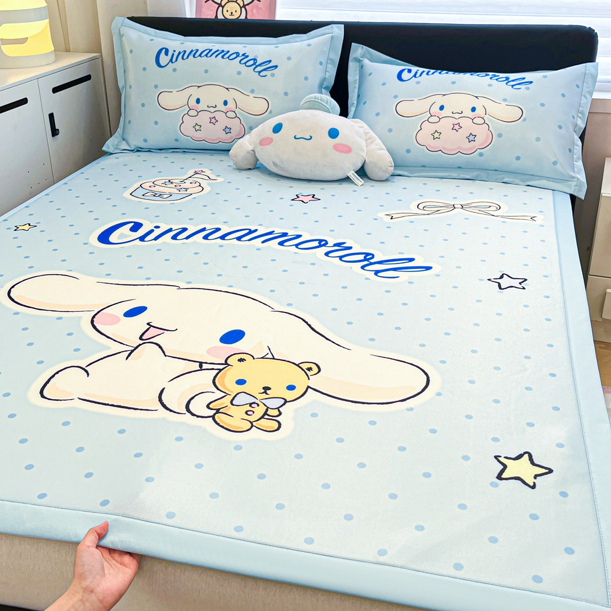 91家纺网 家纺一手货源 找家纺 暮思家居 2026新款正版授权A类大版数码印花三丽鸥可组合仿锦氨夏被夏凉被空调被 小熊玉桂狗