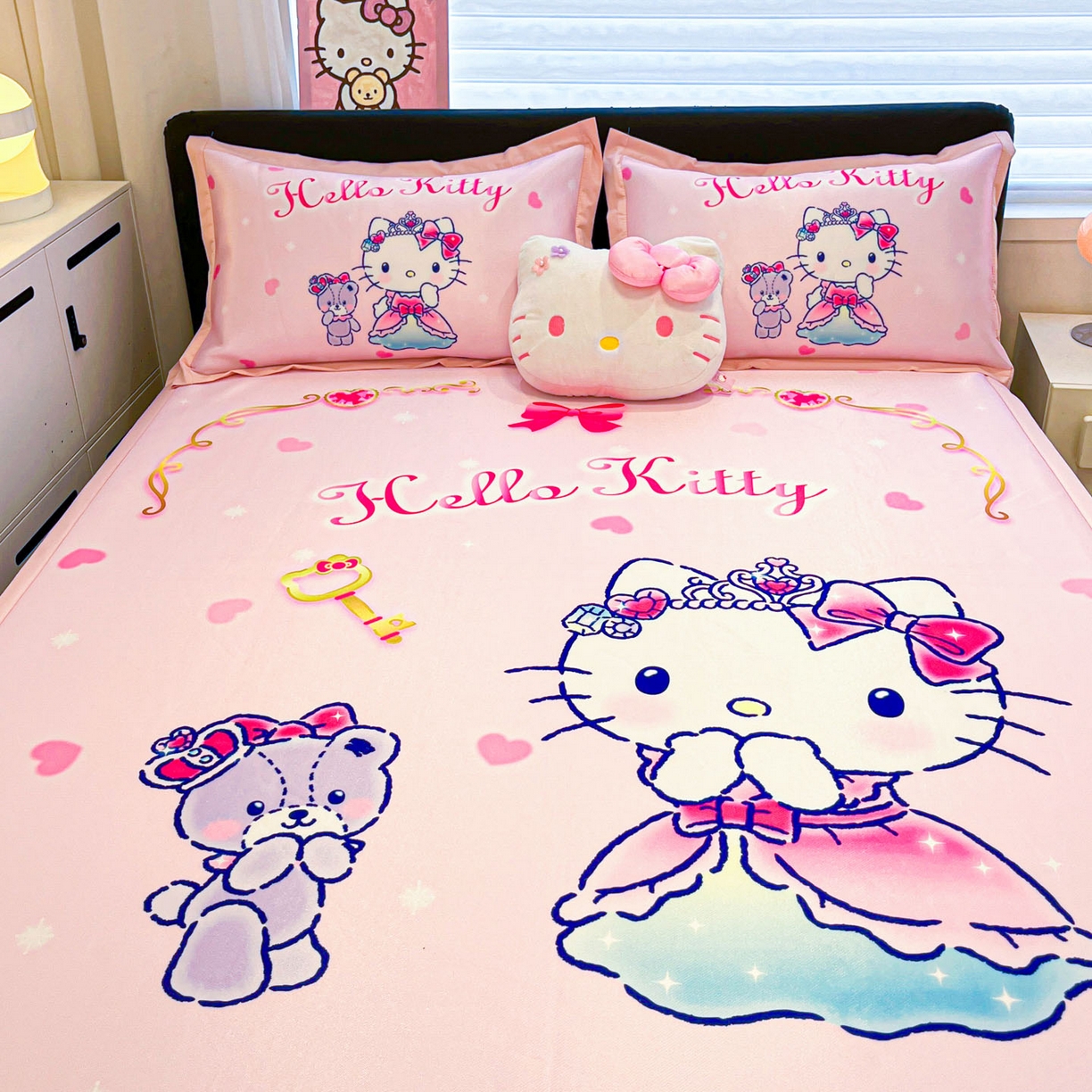 91家纺网 家纺一手货源 找家纺 暮思家居 2026新款正版授权A类大版数码印花三丽鸥可组合仿锦氨夏被夏凉被空调被 幸福KT