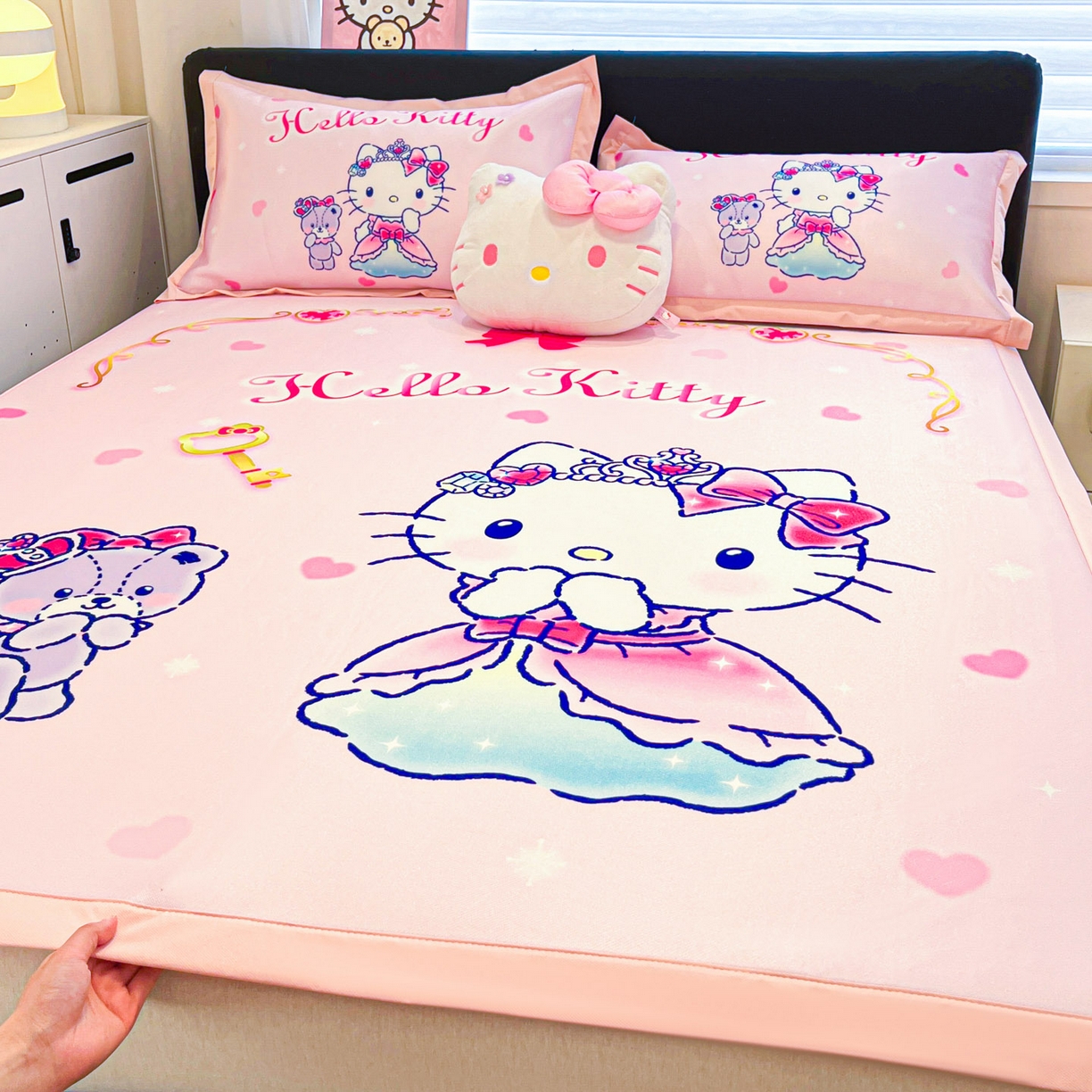 91家纺网 家纺一手货源 找家纺 暮思家居 2026新款正版授权A类大版数码印花三丽鸥可组合仿锦氨夏被夏凉被空调被 幸福KT