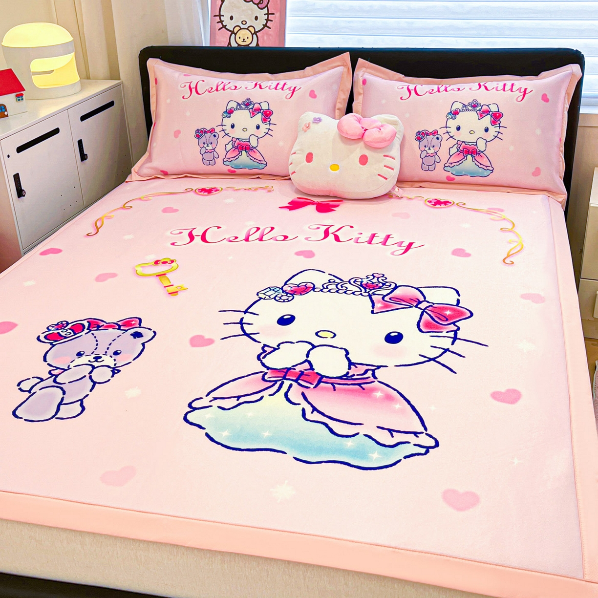 91家纺网 家纺一手货源 找家纺 暮思家居 2026新款正版授权A类大版数码印花三丽鸥可组合仿锦氨夏被夏凉被空调被 幸福KT