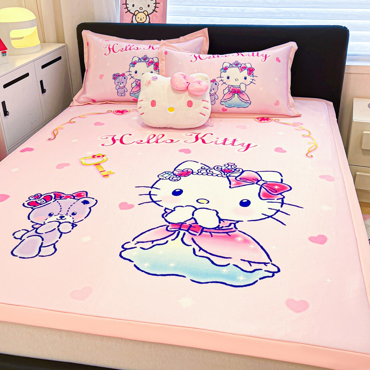 91家纺网 家纺一手货源 找家纺 暮思家居 2026新款正版授权A类大版数码印花三丽鸥可组合仿锦氨夏被夏凉被空调被 幸福KT