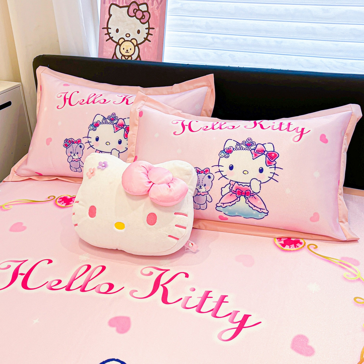 91家纺网 家纺一手货源 找家纺 暮思家居 2026新款正版授权A类大版数码印花三丽鸥可组合仿锦氨夏被夏凉被空调被 幸福KT