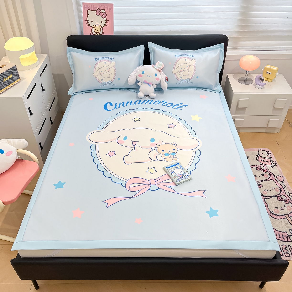 91家纺网 家纺一手货源 找家纺 暮思家居 2026新款正版授权A类大版数码印花三丽鸥可组合仿锦氨夏被夏凉被空调被 幸福大耳狗