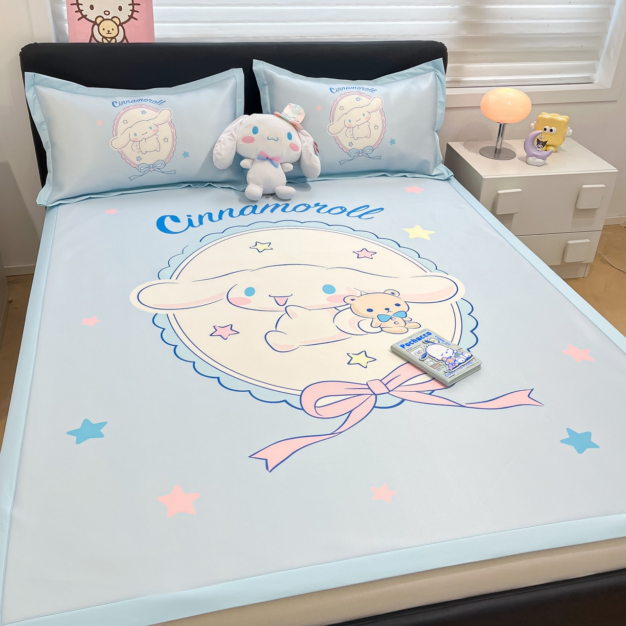 91家纺网 家纺一手货源 找家纺 暮思家居 2026新款正版授权A类大版数码印花三丽鸥可组合仿锦氨夏被夏凉被空调被 幸福大耳狗