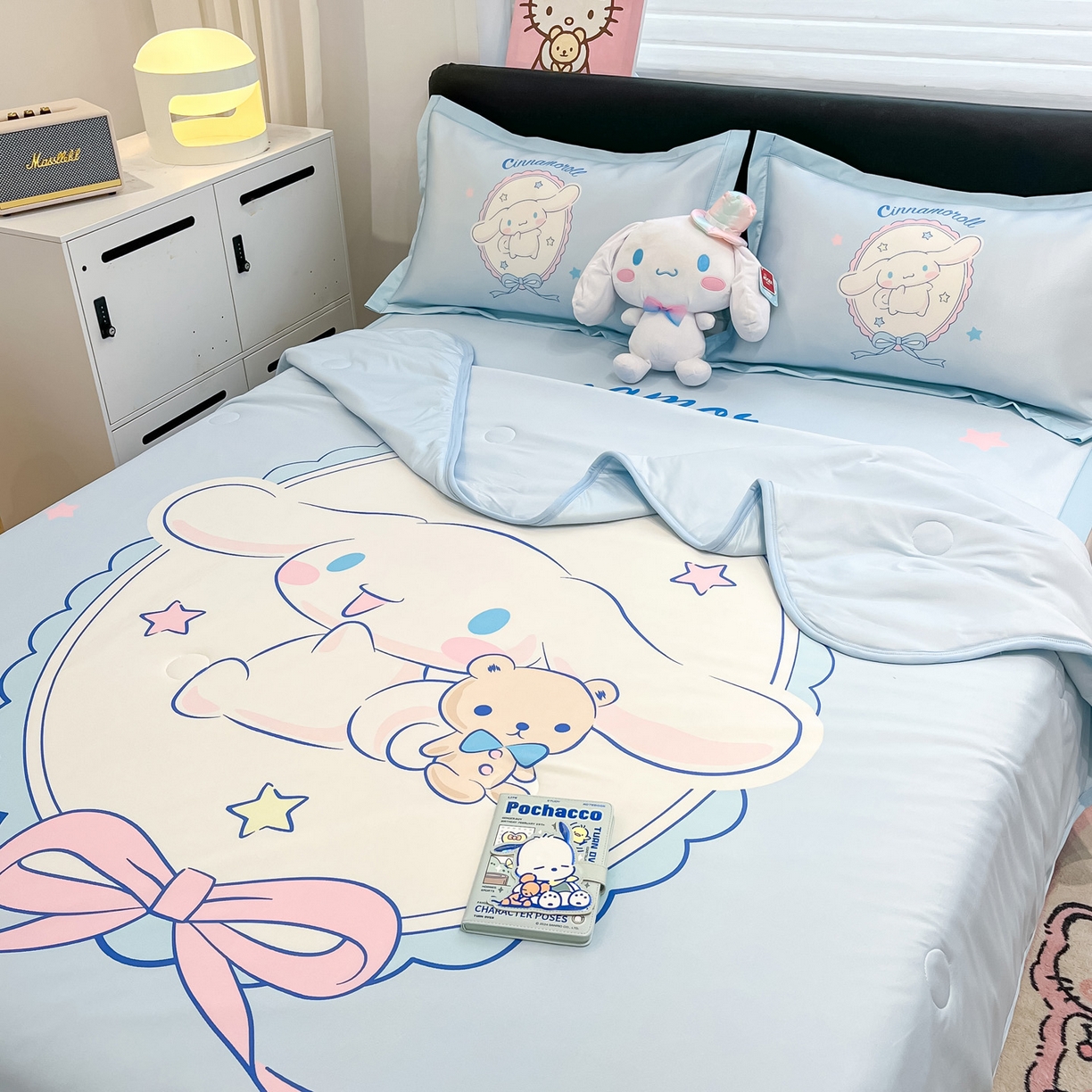 91家纺网 家纺一手货源 找家纺 暮思家居 2026新款正版授权A类大版数码印花三丽鸥可组合仿锦氨夏被夏凉被空调被 幸福大耳狗