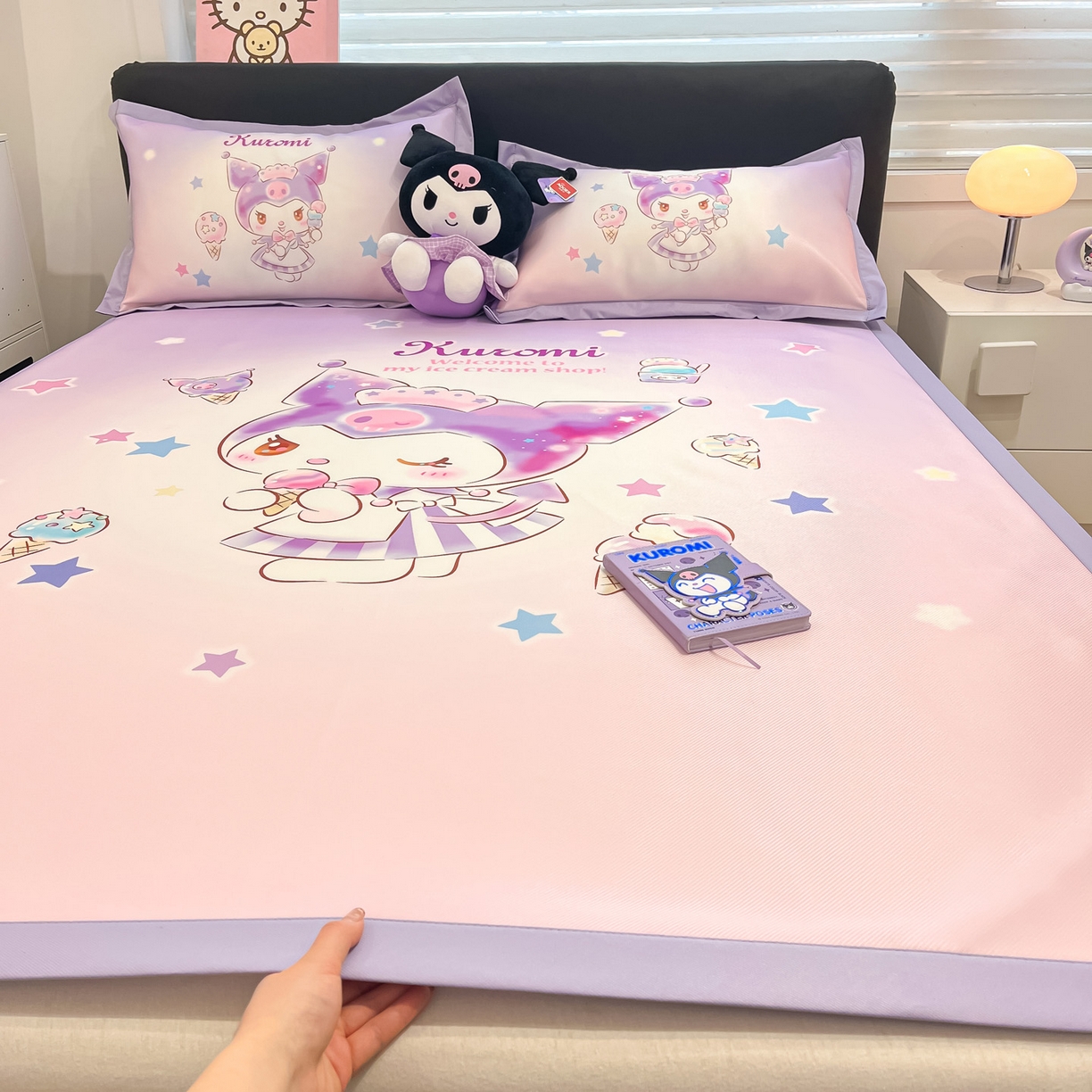 91家纺网 家纺一手货源 找家纺 暮思家居 2026新款正版授权A类大版数码印花三丽鸥可组合仿锦氨夏被夏凉被空调被 炫彩库洛米