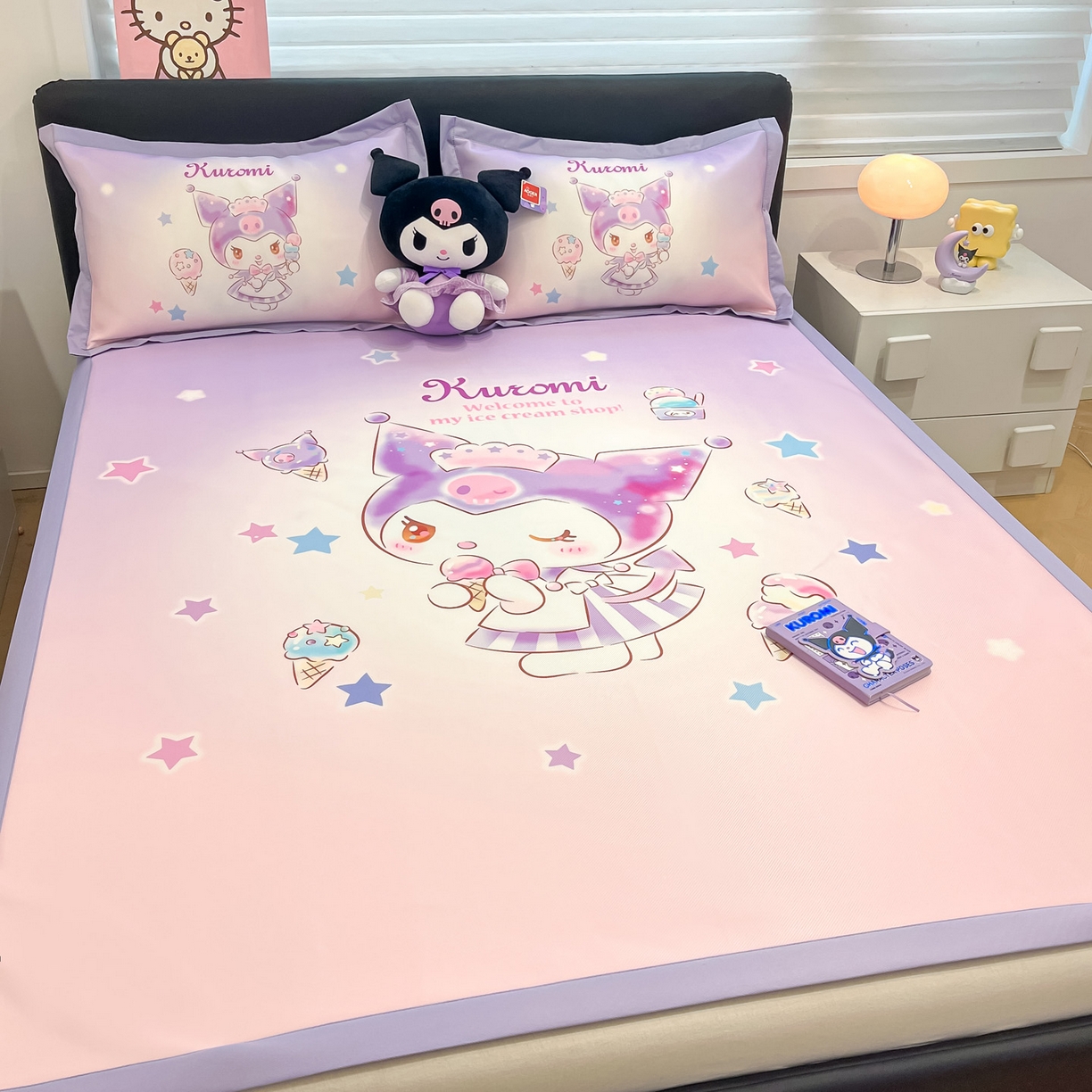 91家纺网 家纺一手货源 找家纺 暮思家居 2026新款正版授权A类大版数码印花三丽鸥可组合仿锦氨夏被夏凉被空调被 炫彩库洛米