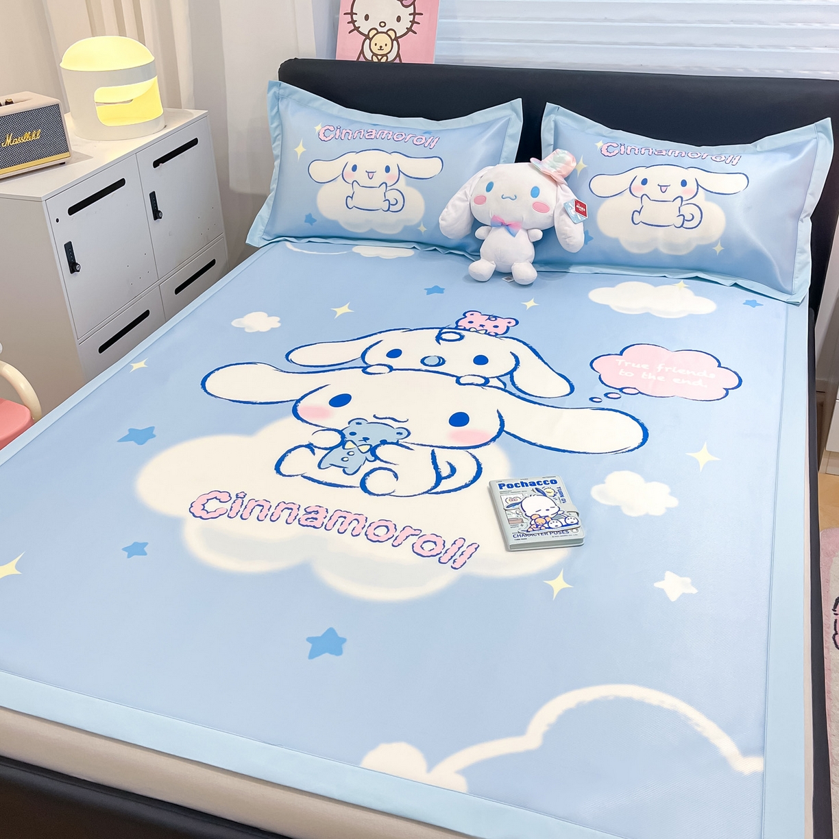 91家纺网 家纺一手货源 找家纺 暮思家居 2026新款正版授权A类大版数码印花三丽鸥可组合仿锦氨夏被夏凉被空调被 云朵玉桂狗