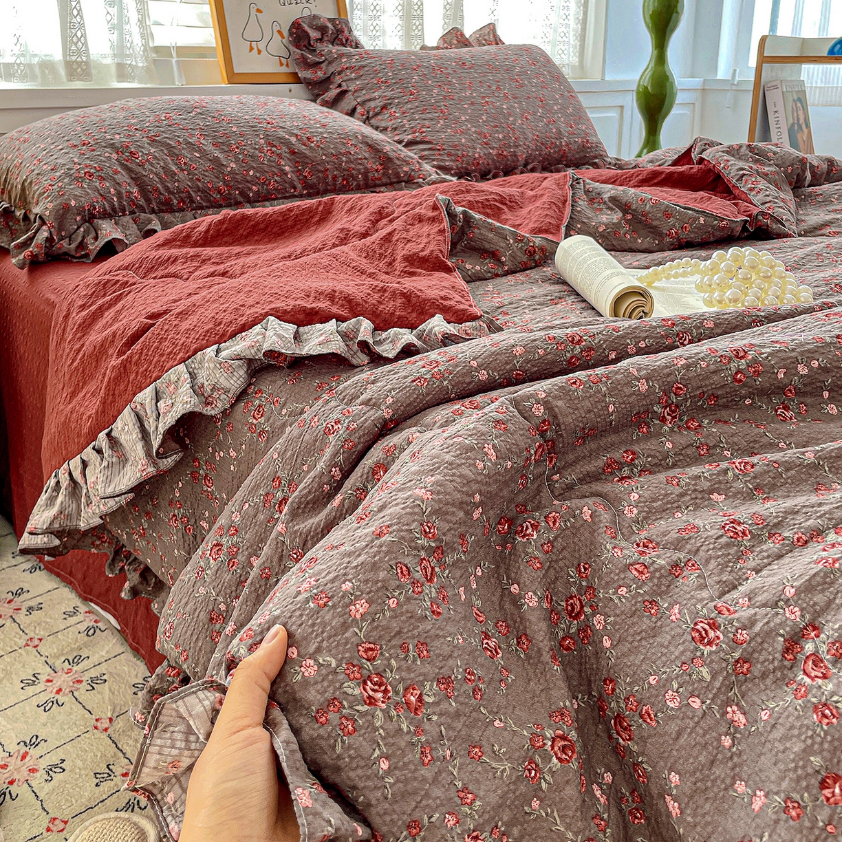 91家纺网 家纺一手货源 找家纺 （总）蓝极人 2025新款牛奶绒印花四件套