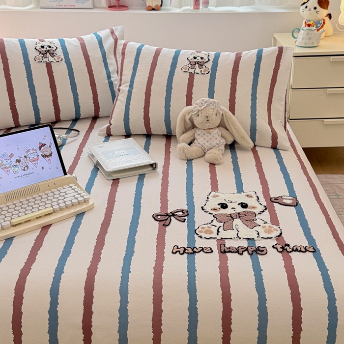 91家纺网 家纺一手货源 找家纺 （总）雅萱家纺 2026新款全棉老粗布毛巾绣床单