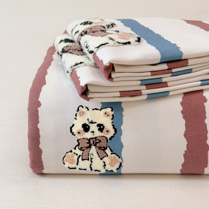 91家纺网 家纺一手货源 找家纺 （总）雅萱家纺 2026新款全棉老粗布毛巾绣床单