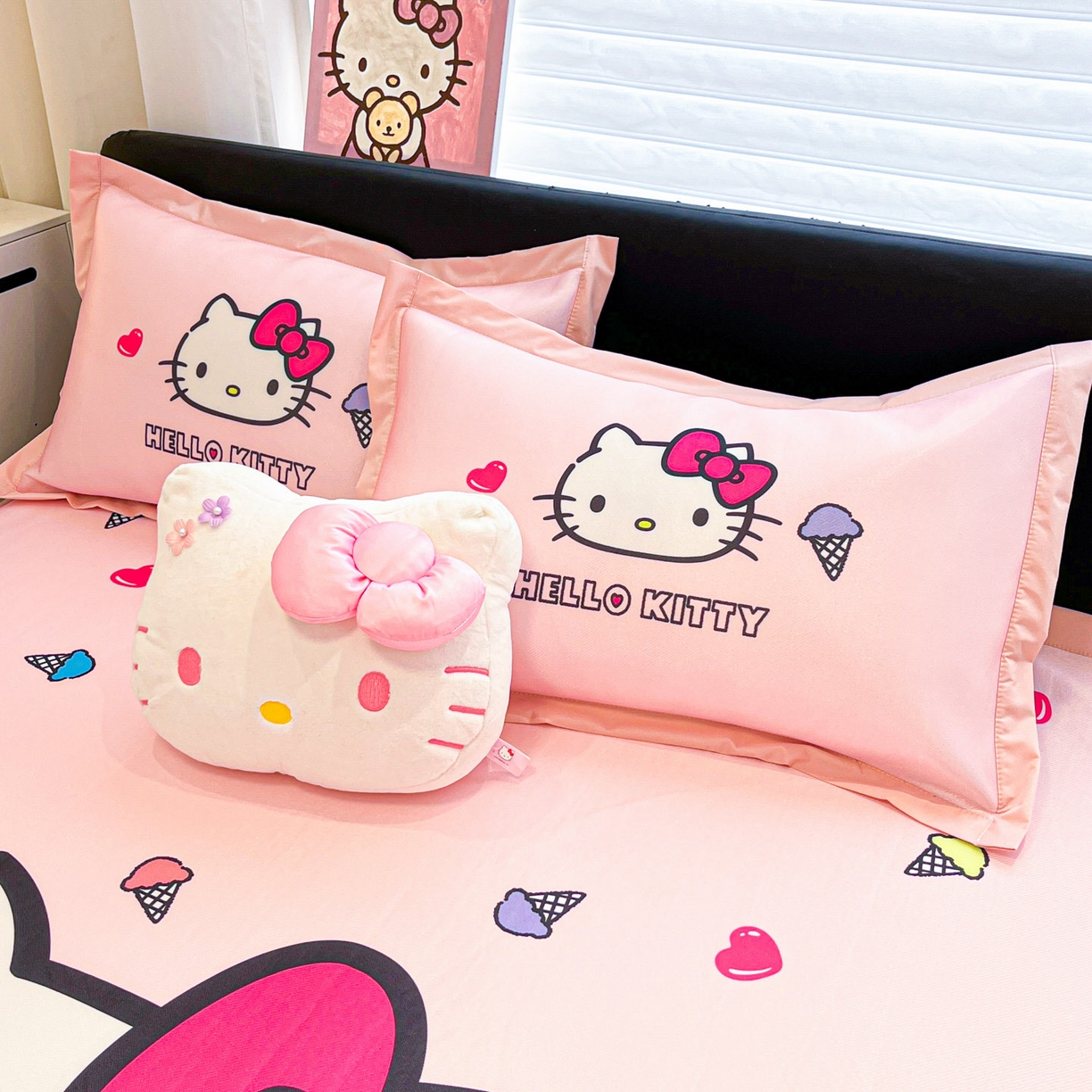 暮思家居 2026新款正版授权A类大版数码印花三丽鸥枕套单品枕套枕套单件 甜筒KT