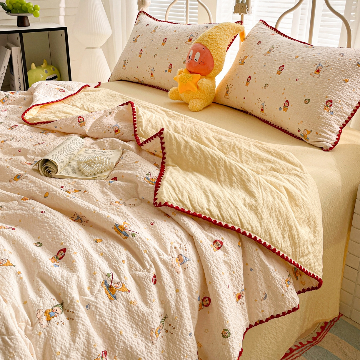 91家纺网 家纺一手货源 找家纺 （总）蓝极人 2026新款泡芙贝壳边夏被四件套