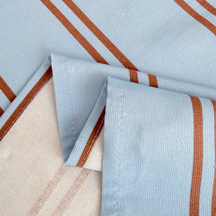 91家纺网 家纺一手货源 找家纺 雅萱家纺 2026新款全棉老粗布毛巾绣床单 蓝棕条纹狗