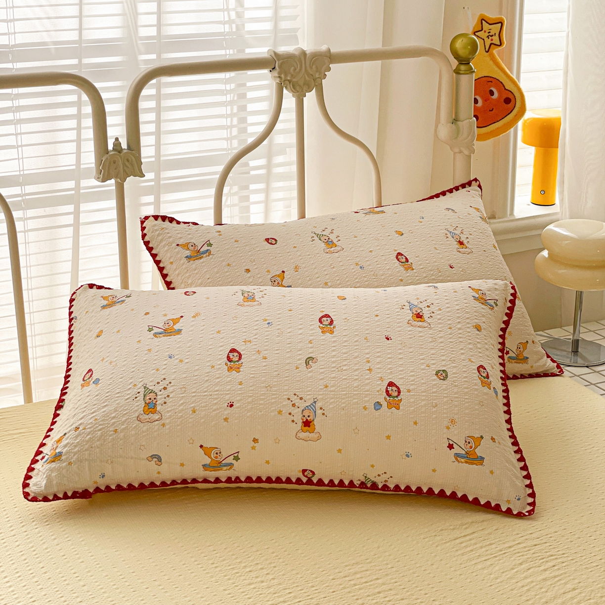 91家纺网 家纺一手货源 找家纺 蓝极人 2026新款泡芙贝壳边夏被四件套 XB星星人