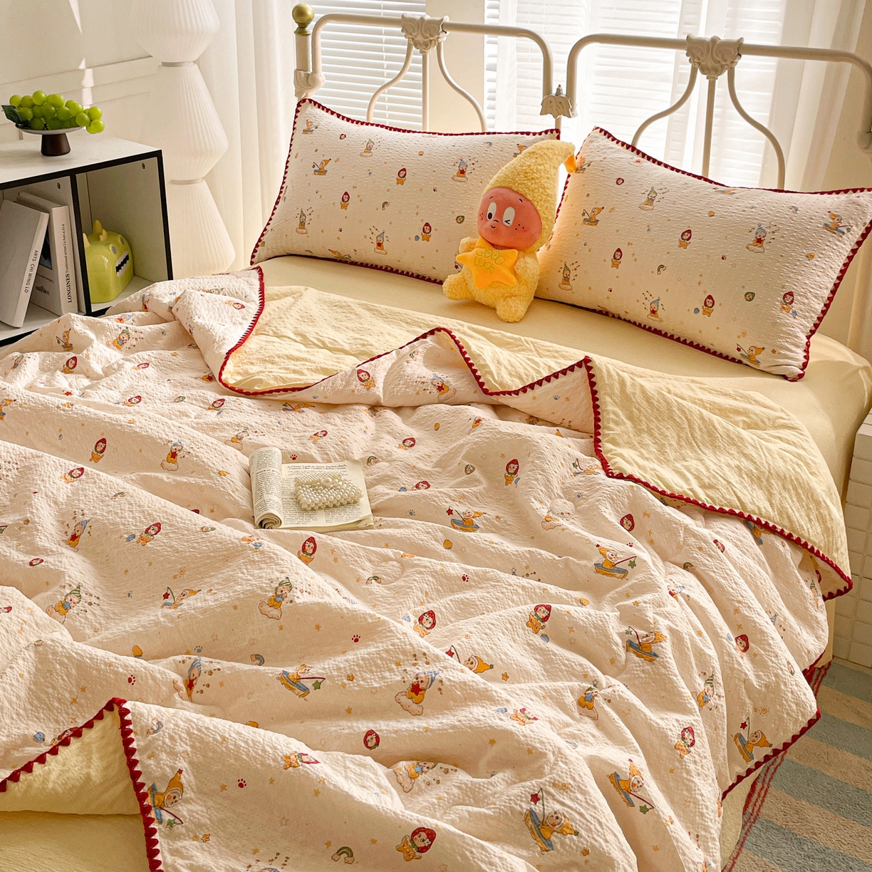 91家纺网 家纺一手货源 找家纺 （总）蓝极人 2026新款泡芙贝壳边夏被四件套