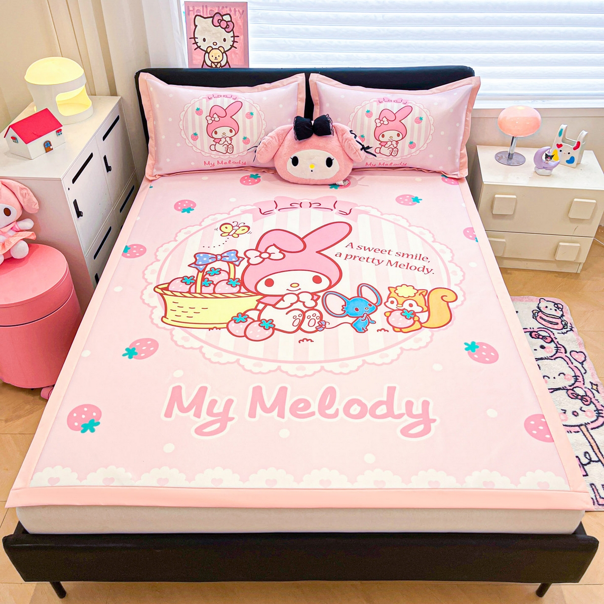 91家纺网 家纺一手货源 找家纺 暮思家居 2026新款正版授权A类大版数码印花三丽鸥枕套单品枕套枕套单件 草莓美乐蒂