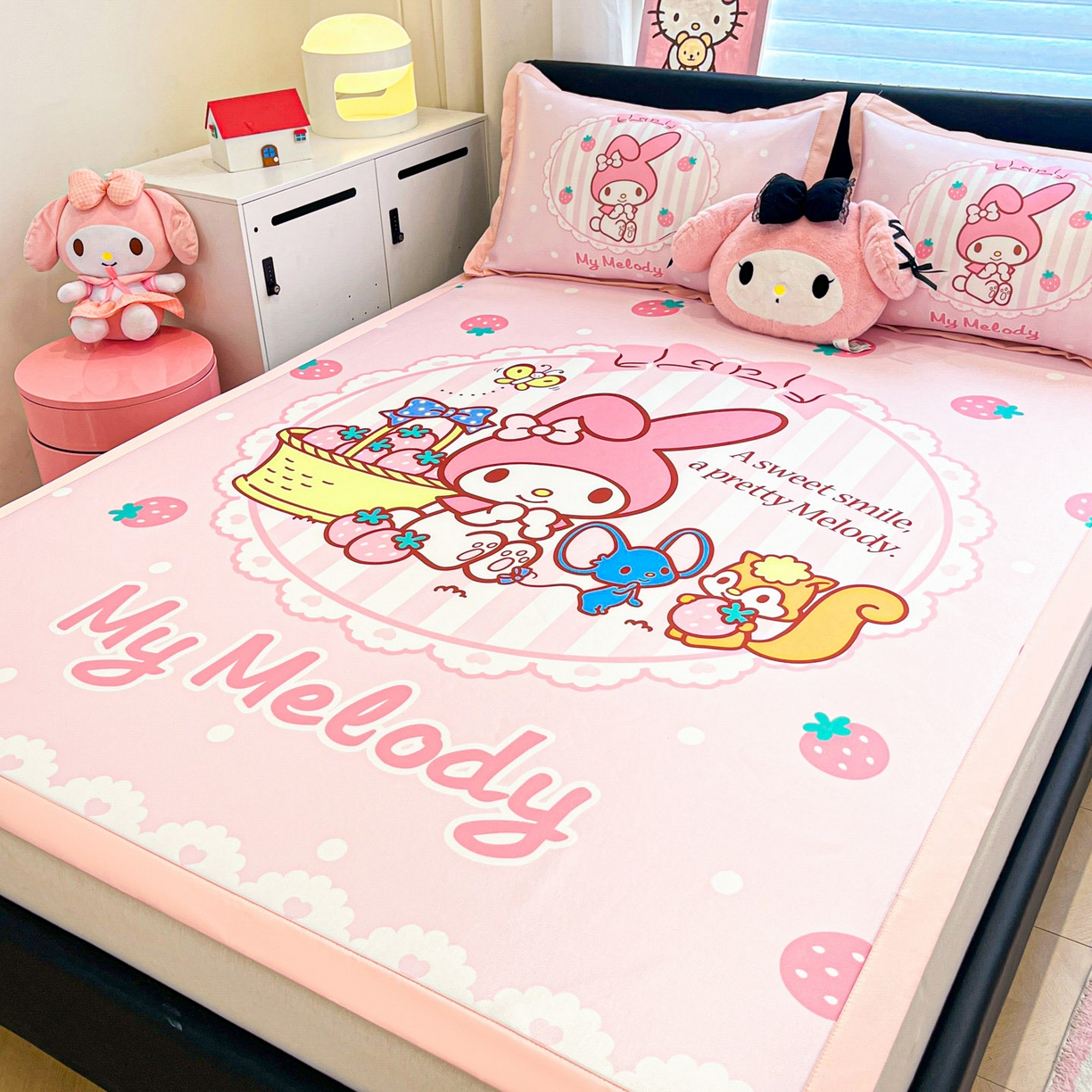 91家纺网 家纺一手货源 找家纺 暮思家居 2026新款正版授权A类大版数码印花三丽鸥枕套单品枕套枕套单件 草莓美乐蒂