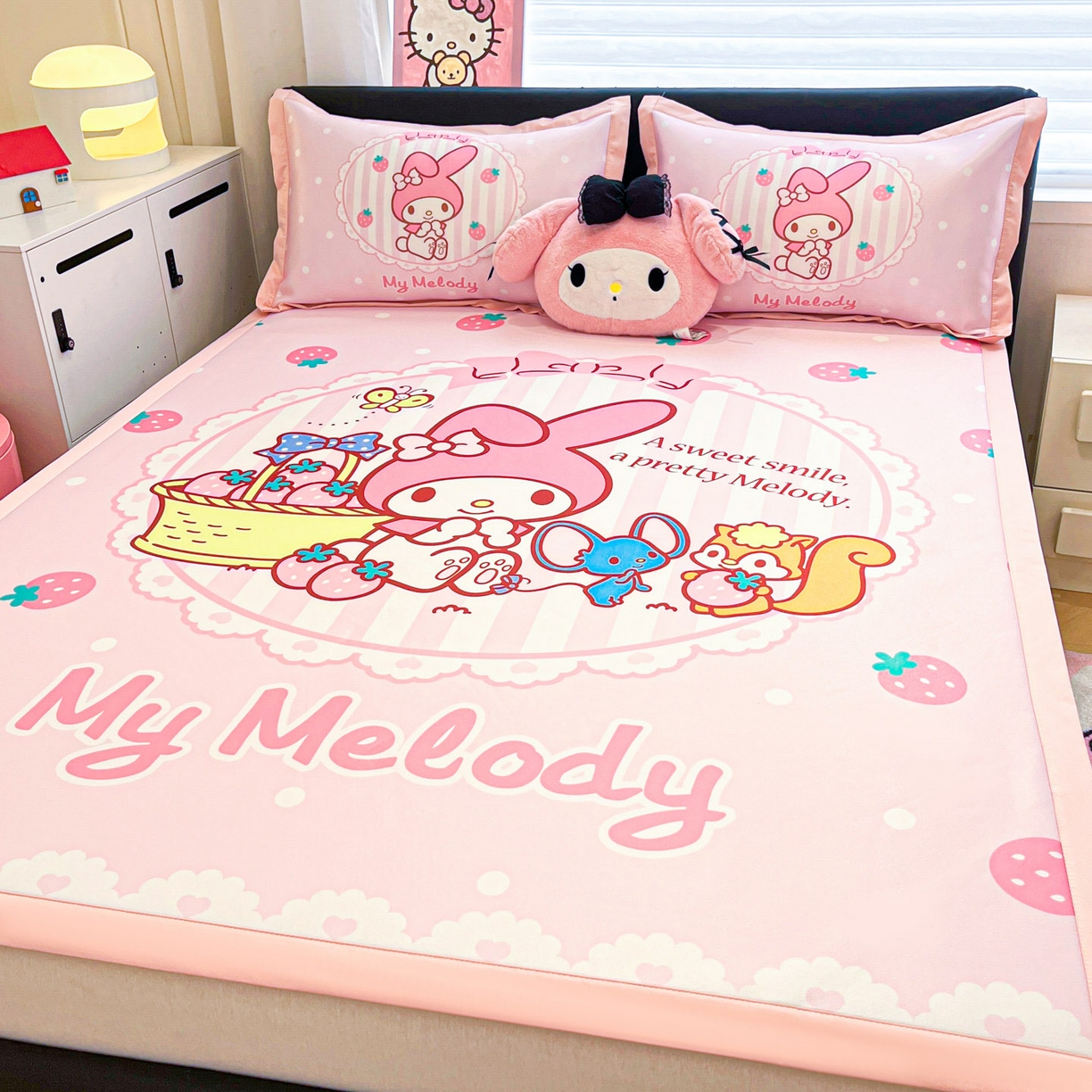 91家纺网 家纺一手货源 找家纺 暮思家居 2026新款正版授权A类大版数码印花三丽鸥枕套单品枕套枕套单件 草莓美乐蒂