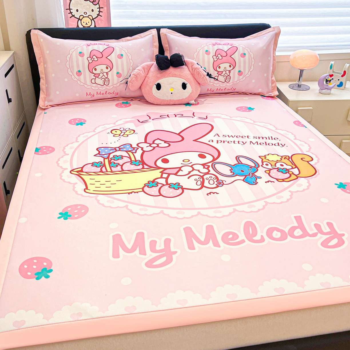 91家纺网 家纺一手货源 找家纺 暮思家居 2026新款正版授权A类大版数码印花三丽鸥枕套单品枕套枕套单件 草莓美乐蒂