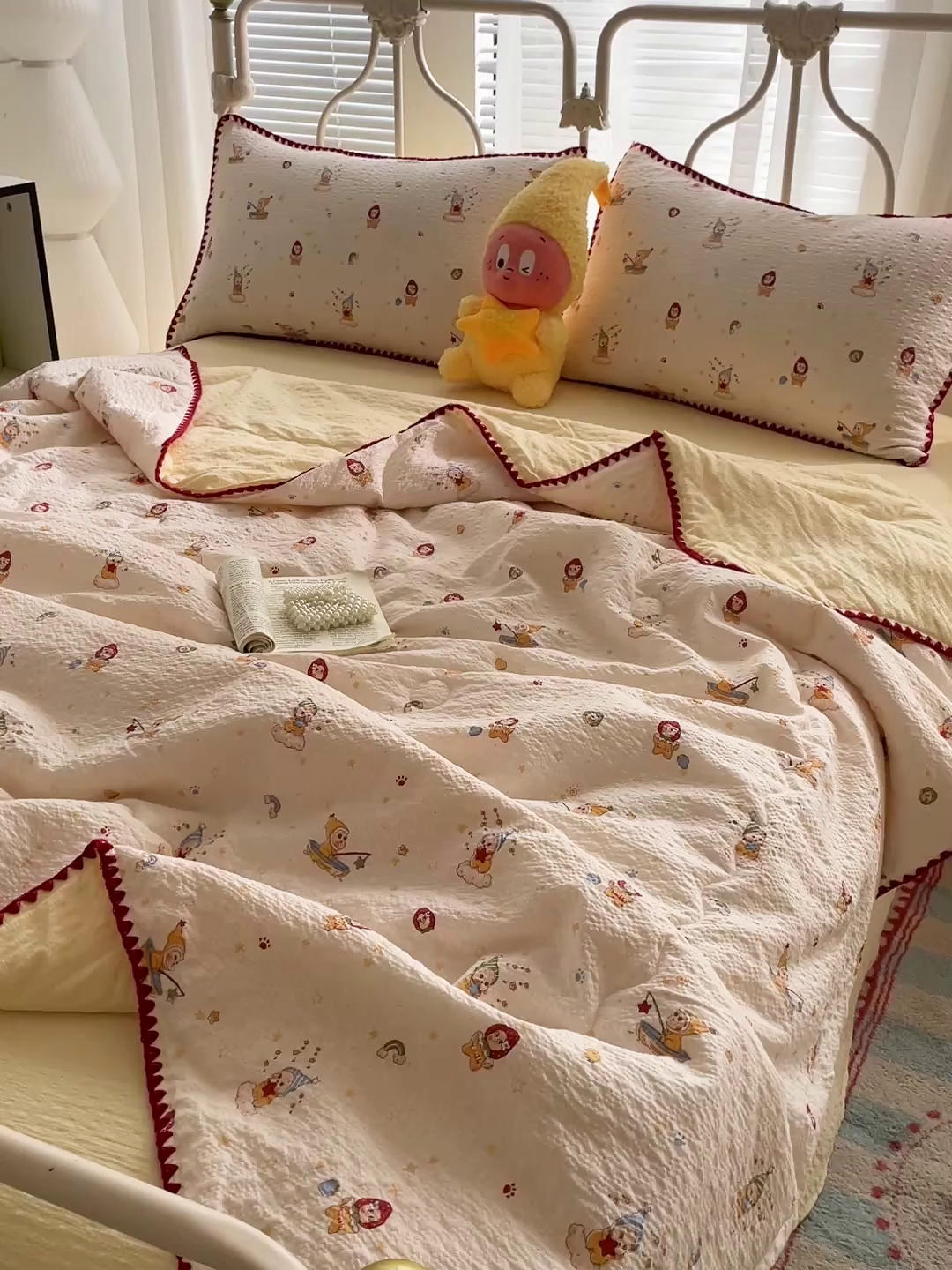 91家纺网 家纺一手货源 找家纺 （总）蓝极人 2026新款泡芙贝壳边夏被四件套