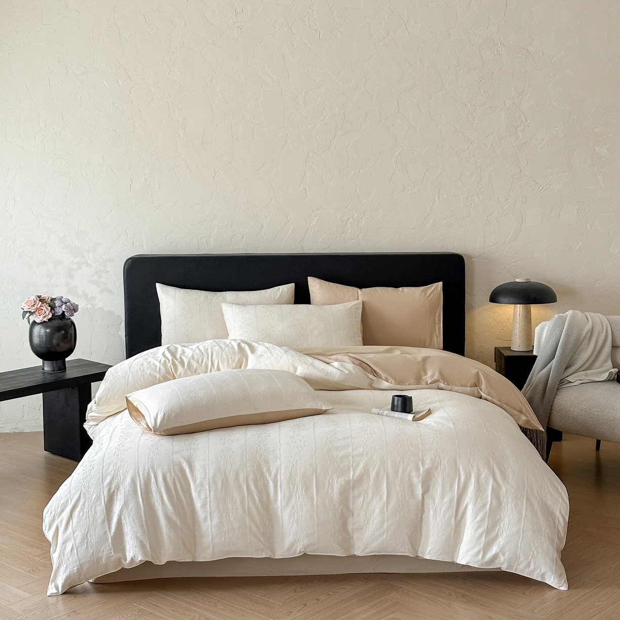 91家纺网 家纺一手货源 找家纺 （总）优悦生活馆 2026新款全棉贴布绣四件套-喵喵小香风