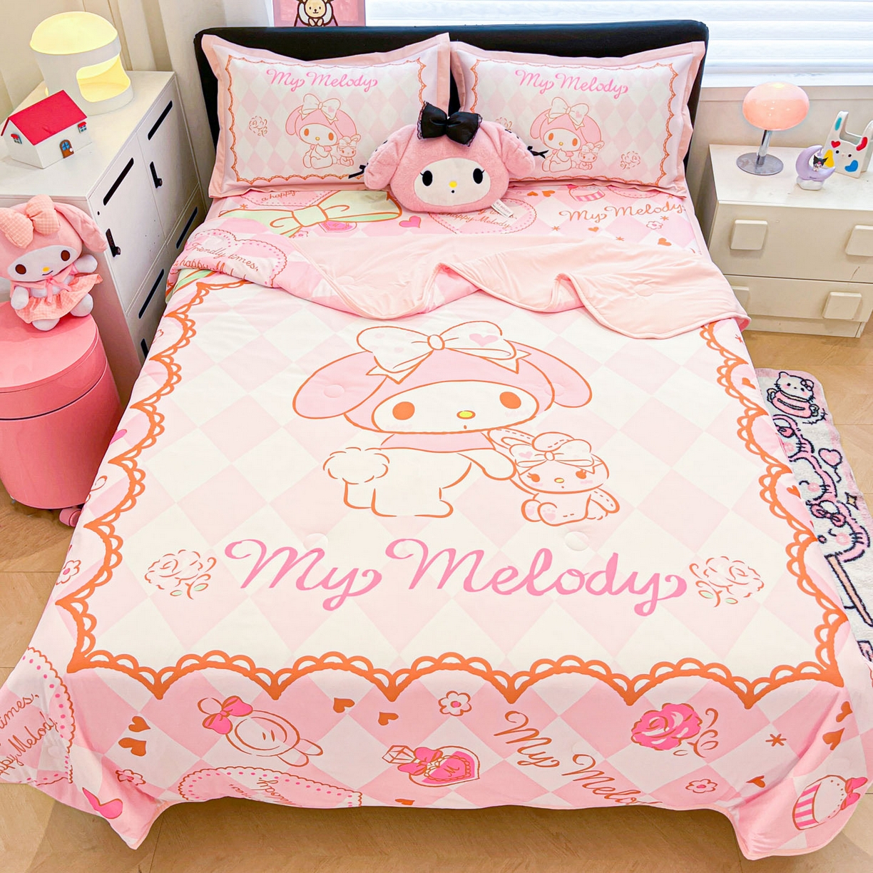 91家纺网 家纺一手货源 找家纺 暮思家居 2026新款正版授权A类大版数码印花三丽鸥枕套单品枕套枕套单件 公主美乐蒂