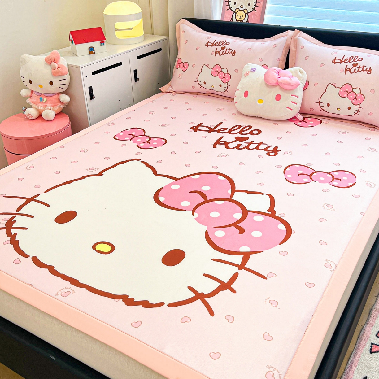 91家纺网 家纺一手货源 找家纺 暮思家居 2026新款正版授权A类大版数码印花三丽鸥枕套单品枕套枕套单件 蝴蝶结KT