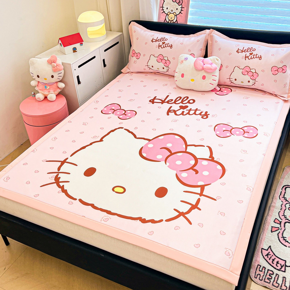 91家纺网 家纺一手货源 找家纺 暮思家居 2026新款正版授权A类大版数码印花三丽鸥枕套单品枕套枕套单件 蝴蝶结KT