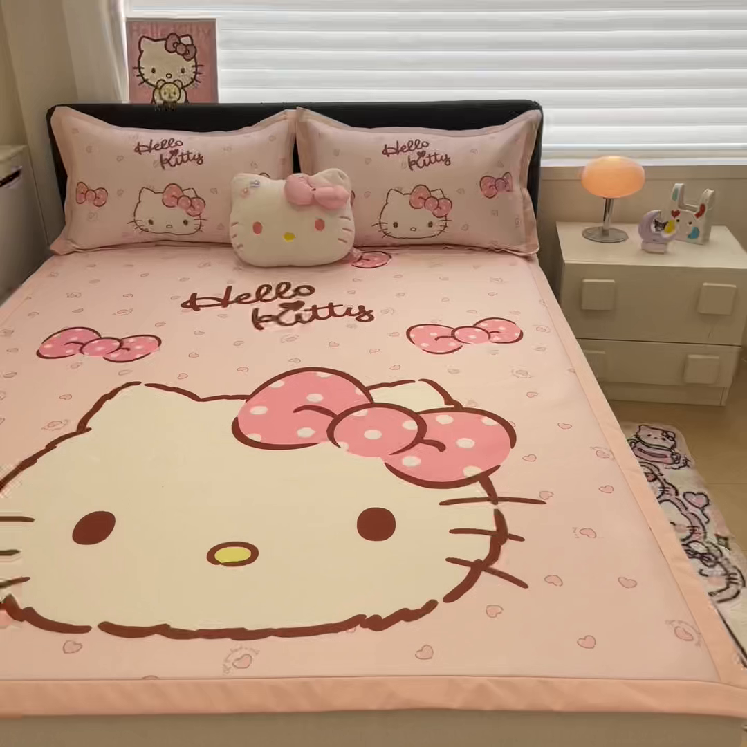 91家纺网 家纺一手货源 找家纺 暮思家居 2026新款正版授权A类大版数码印花三丽鸥枕套单品枕套枕套单件 蝴蝶结KT