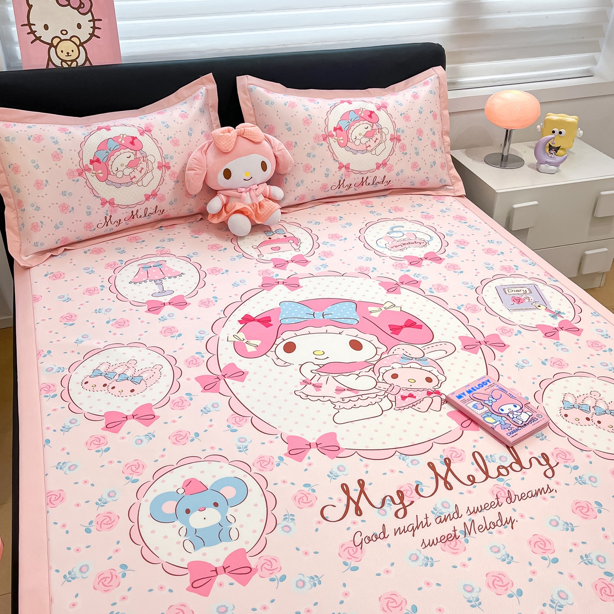 91家纺网 家纺一手货源 找家纺 暮思家居 2026新款正版授权A类大版数码印花三丽鸥枕套单品枕套枕套单件 花园美乐蒂