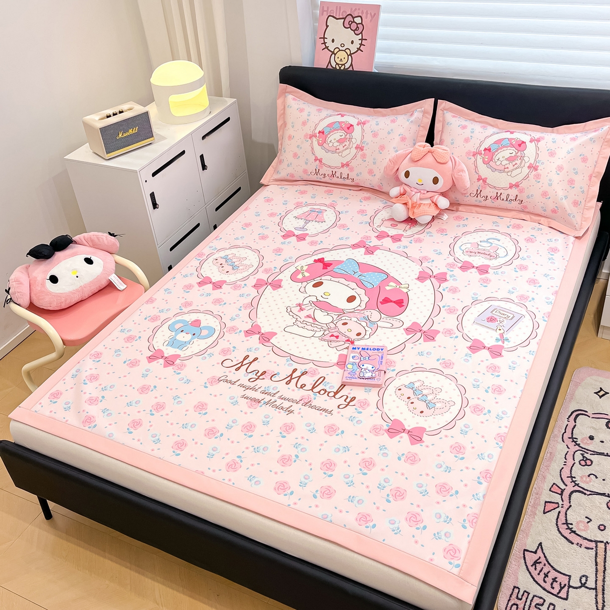 91家纺网 家纺一手货源 找家纺 暮思家居 2026新款正版授权A类大版数码印花三丽鸥枕套单品枕套枕套单件 花园美乐蒂