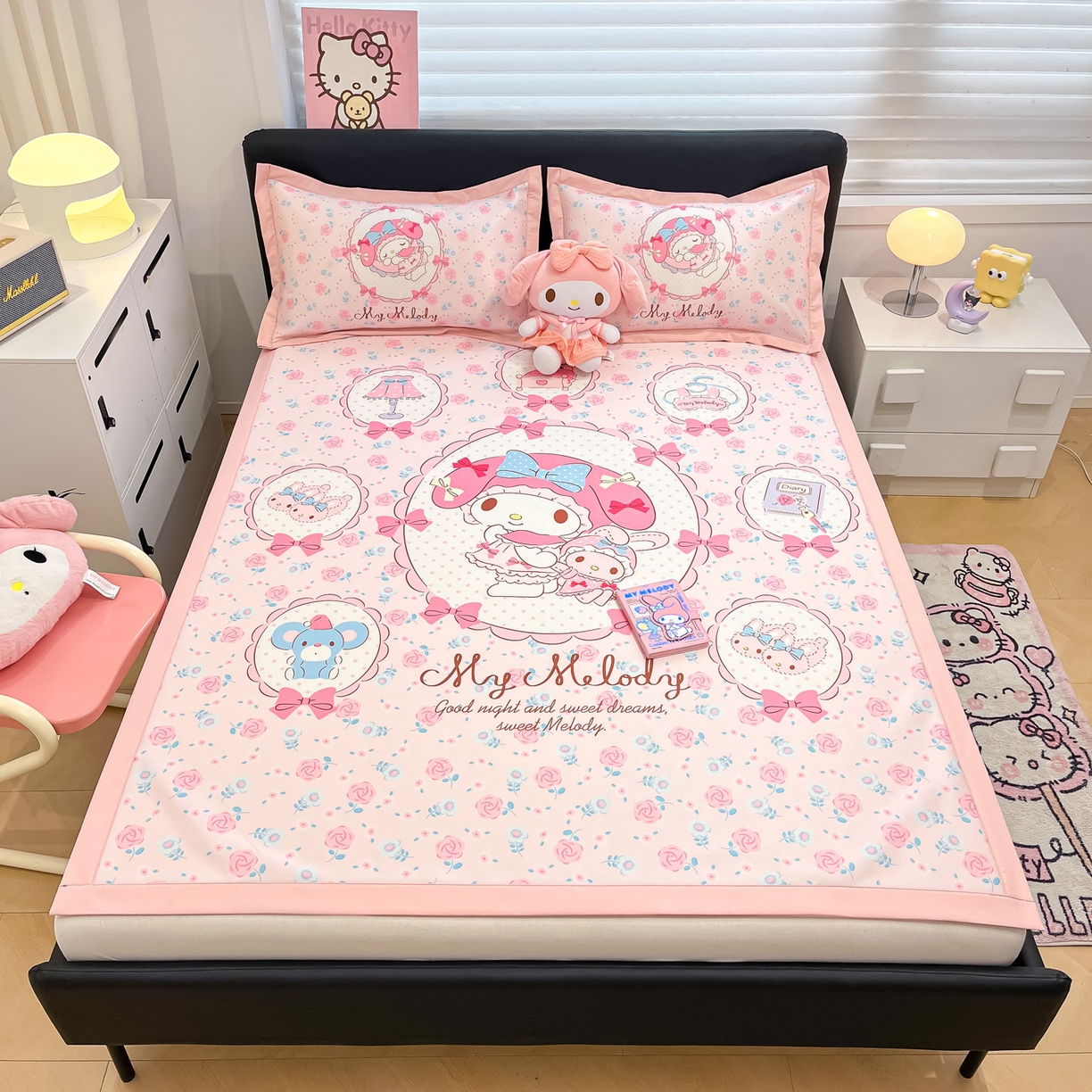 91家纺网 家纺一手货源 找家纺 暮思家居 2026新款正版授权A类大版数码印花三丽鸥枕套单品枕套枕套单件 花园美乐蒂