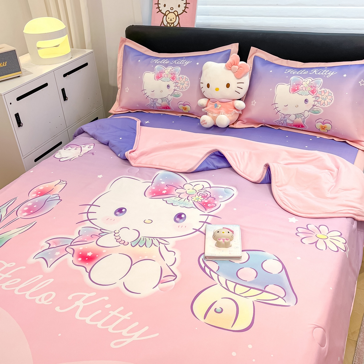 91家纺网 家纺一手货源 找家纺 暮思家居 2026新款正版授权A类大版数码印花三丽鸥枕套单品枕套枕套单件 梦幻KT