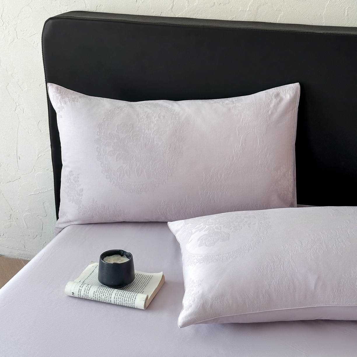 91家纺网 家纺一手货源 找家纺 优悦生活馆 2026新款60s全棉提花四件套 法式浪漫-幻影紫