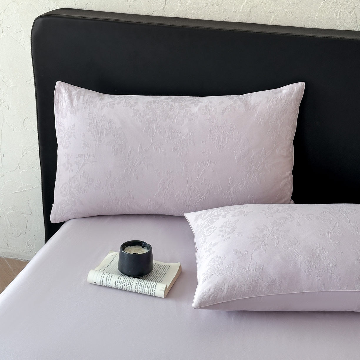 91家纺网 家纺一手货源 找家纺 优悦生活馆 2026新款60s全棉提花四件套 花香韵美-淡雅紫