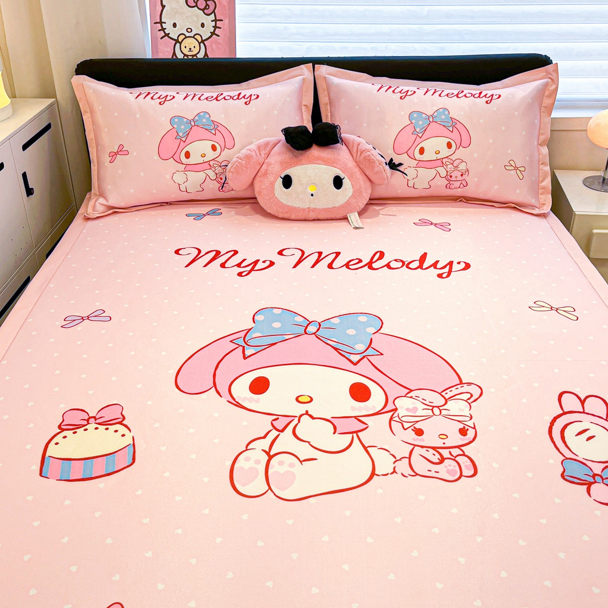 91家纺网 家纺一手货源 找家纺 暮思家居 2026新款正版授权A类大版数码印花三丽鸥枕套单品枕套枕套单件 小兔美乐蒂