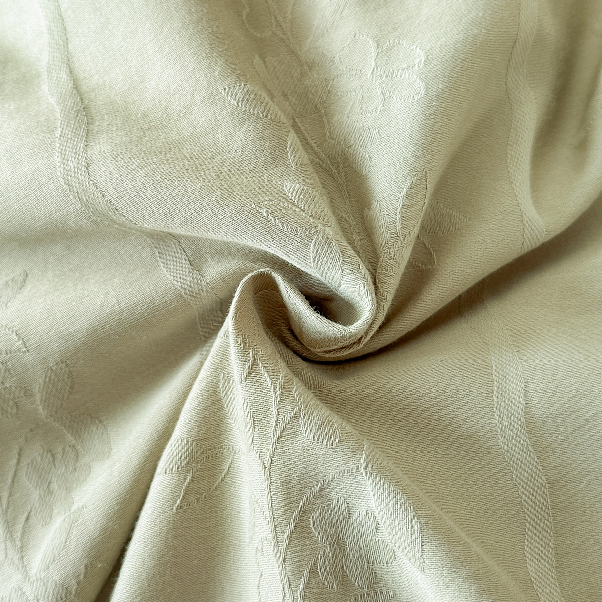 91家纺网 家纺一手货源 找家纺 优悦生活馆 2026新款60s全棉提花四件套 浪漫情缘-奶绿