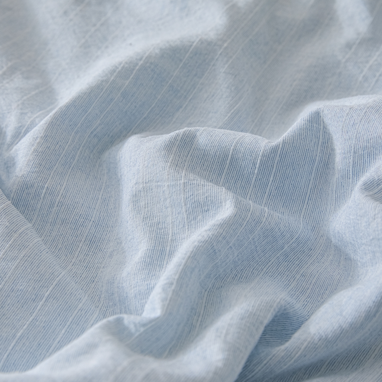 91家纺网 家纺一手货源 找家纺 蓝极人 2026新款提花色织水洗麻夏被四件套 色织-湖水蓝