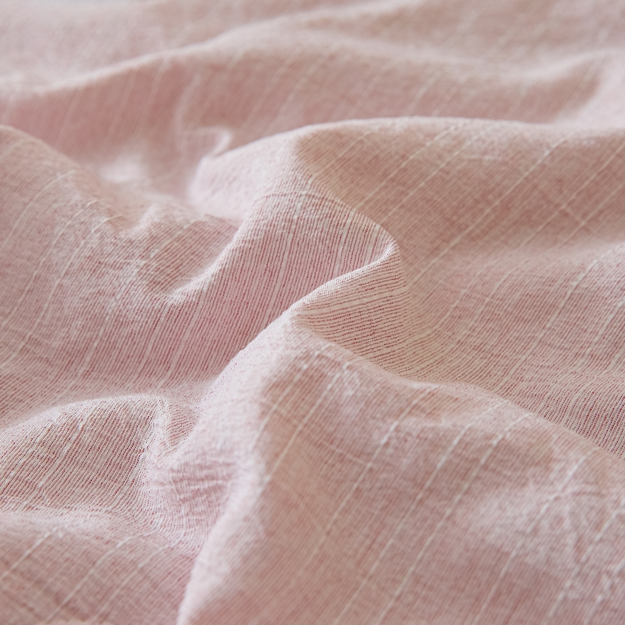 91家纺网 家纺一手货源 找家纺 蓝极人 2026新款提花色织水洗麻夏被四件套 色织-玫瑰粉