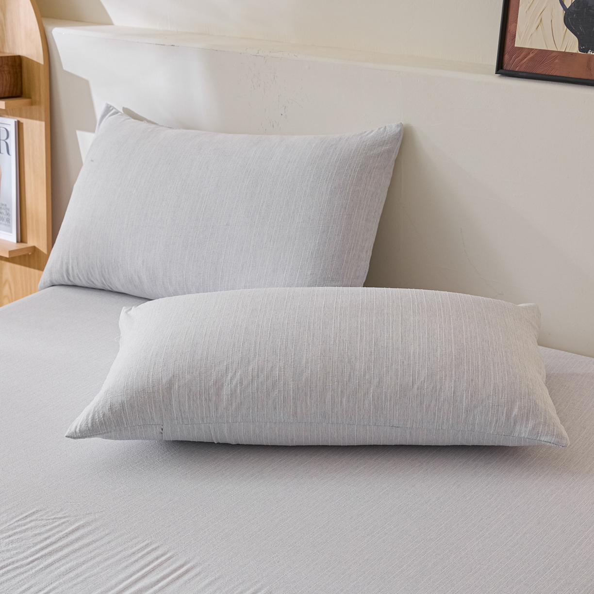 91家纺网 家纺一手货源 找家纺 蓝极人 2026新款提花色织水洗麻夏被四件套 色织-牛仔蓝