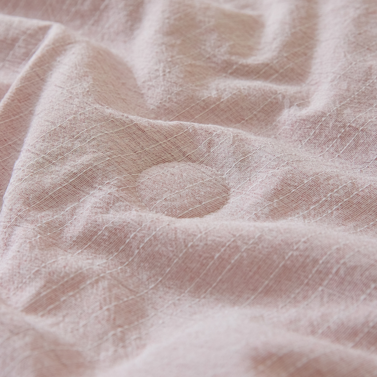 91家纺网 家纺一手货源 找家纺 蓝极人 2026新款提花色织水洗麻夏被四件套 色织-玫瑰粉